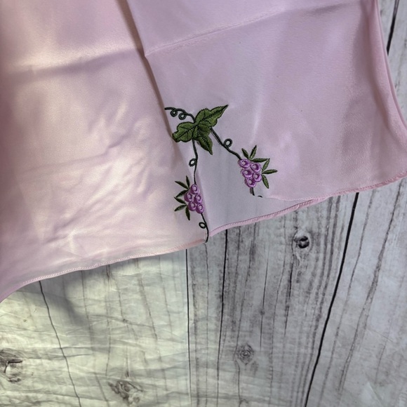 Vintage Pink Floral Embroidered Slip Dress Medium - Picture 3 of 6